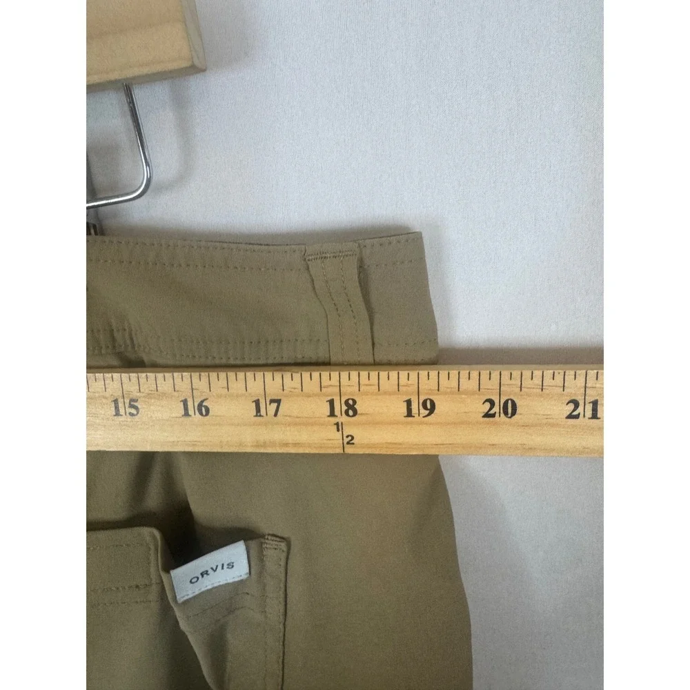 Orvis Classic Collection Fleece Lined Pants Mens 38x29 Tan Khaki Nylon Stretch
